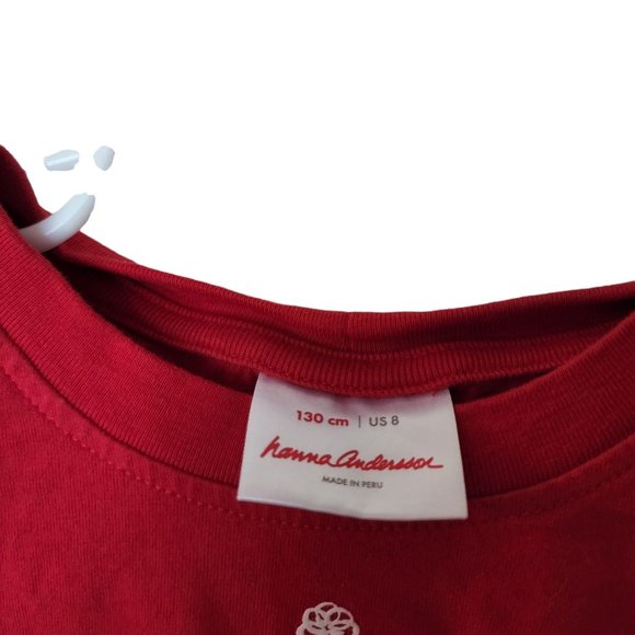 Hanna Andersson Long Sleeve Tee Red Skating size 130 size 8 Years Girls - Picture 3 of 4